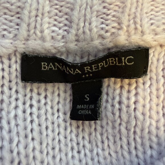 Banana Republic Chunky Cable Knit Sweater Pullover Women's Small Lilac Academia - Picture 9 of 11